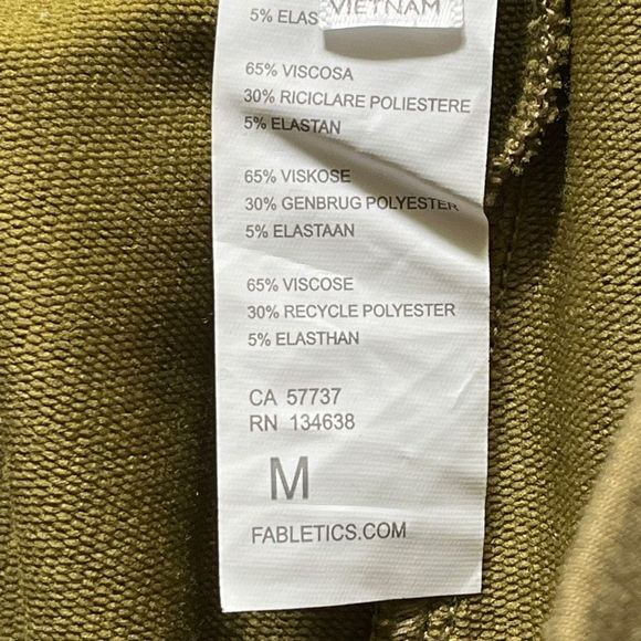 Fabletics Gemma Joggers Medium Green Womens Athleisure Terry Pants Stretch - Picture 11 of 13